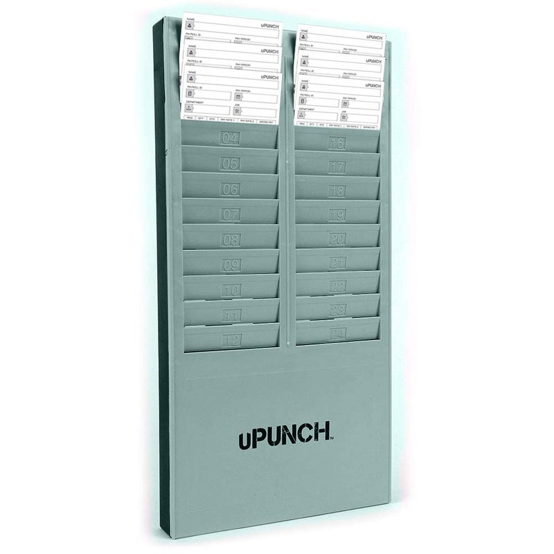 uPunch Time Card Rack, 24 Pockets, Gray - Image 4